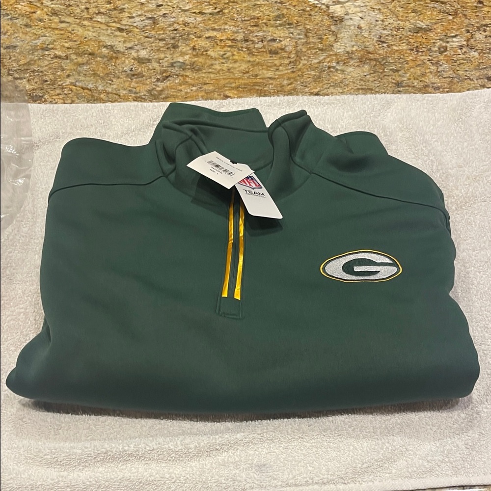 Green Quarter-Zip Pullover with Team Crest - Unbranded